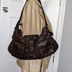 BCBGMaxazria Brown Leather Shoulder Bag